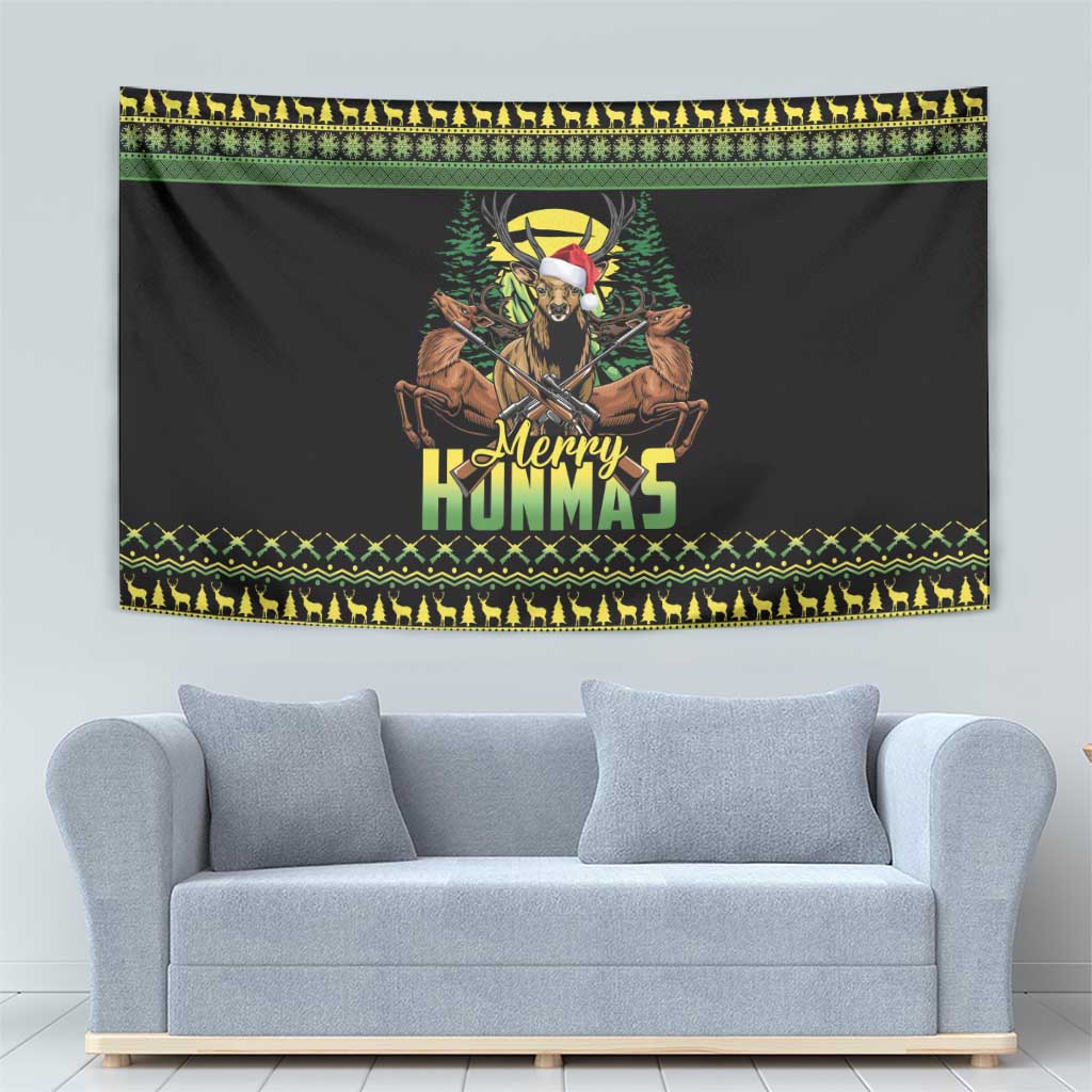 Merry Hunmas Tapestry Hunter Deer Santa Hat - Wonder Print Shop
