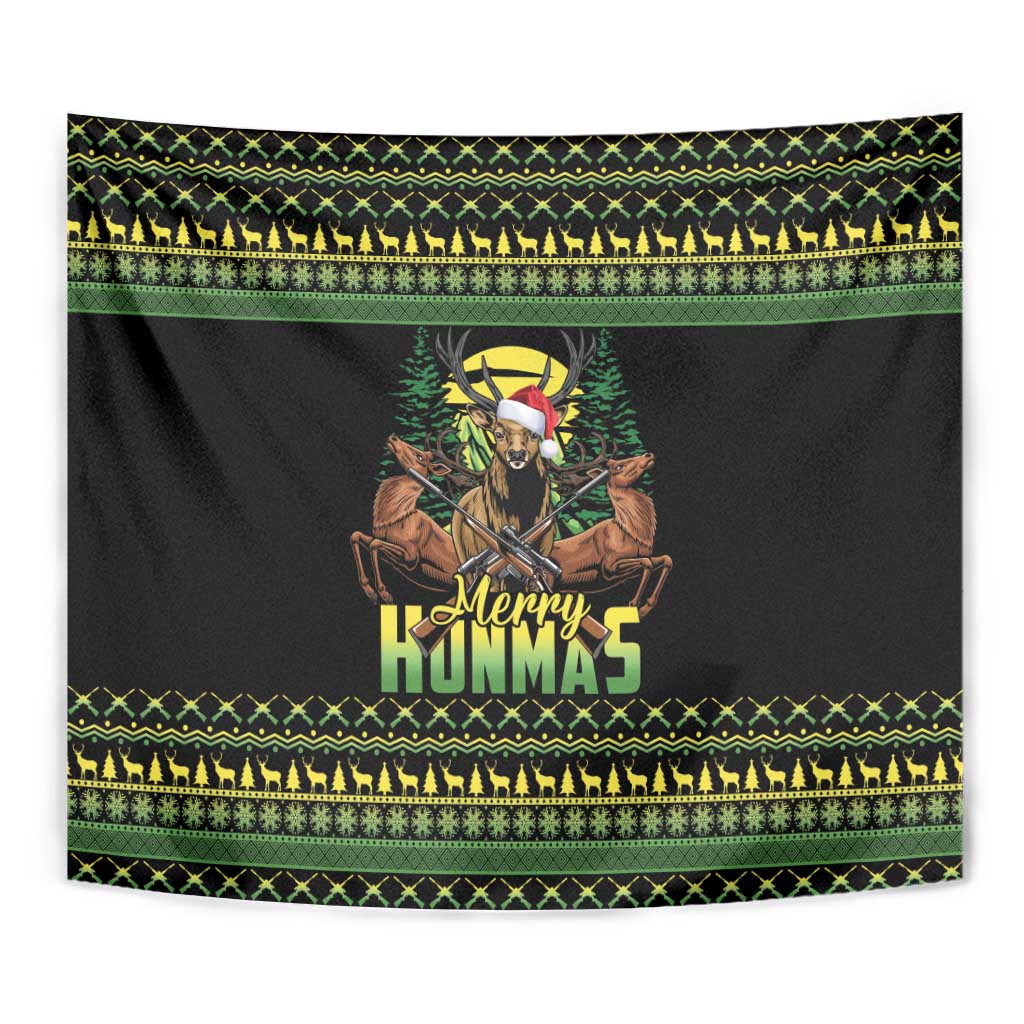 Merry Hunmas Tapestry Hunter Deer Santa Hat - Wonder Print Shop