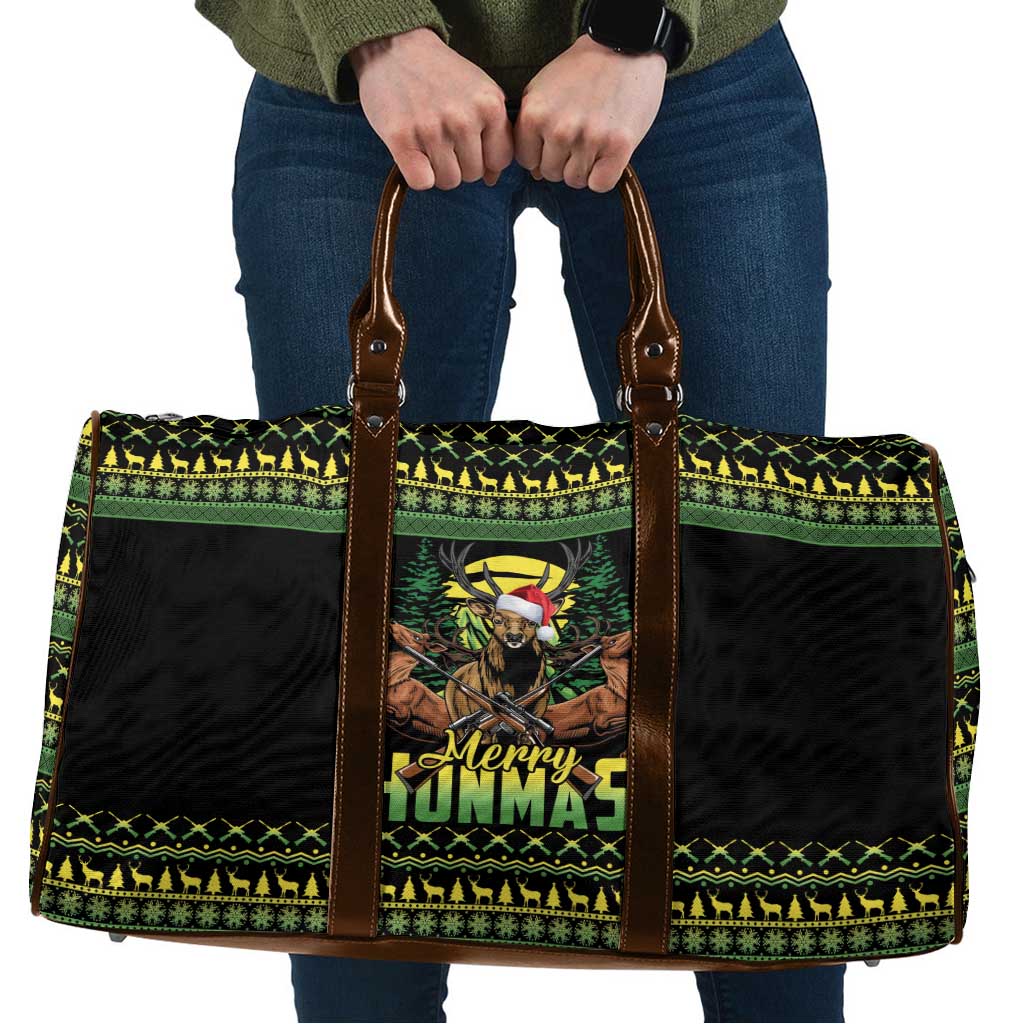 Merry Hunmas Travel Bag Hunter Deer Santa Hat - Wonder Print Shop