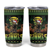 Merry Hunmas Tumbler Cup Hunter Deer Santa Hat - Wonder Print Shop