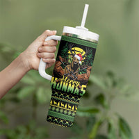 Merry Hunmas Tumbler With Handle Hunter Deer Santa Hat - Wonder Print Shop