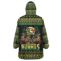 Merry Hunmas Wearable Blanket Hoodie Hunter Deer Santa Hat - Wonder Print Shop