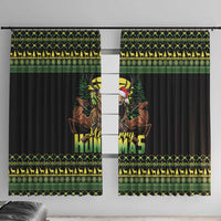 Merry Hunmas Window Curtain Hunter Deer Santa Hat - Wonder Print Shop