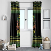 Merry Hunmas Window Curtain Hunter Deer Santa Hat - Wonder Print Shop