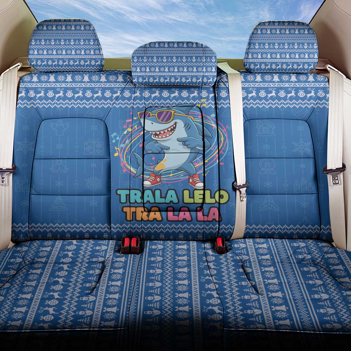 Brainrot Tralalero Tralala Shark Back Car Seat Cover Christmas Funny - Wonder Print Shop
