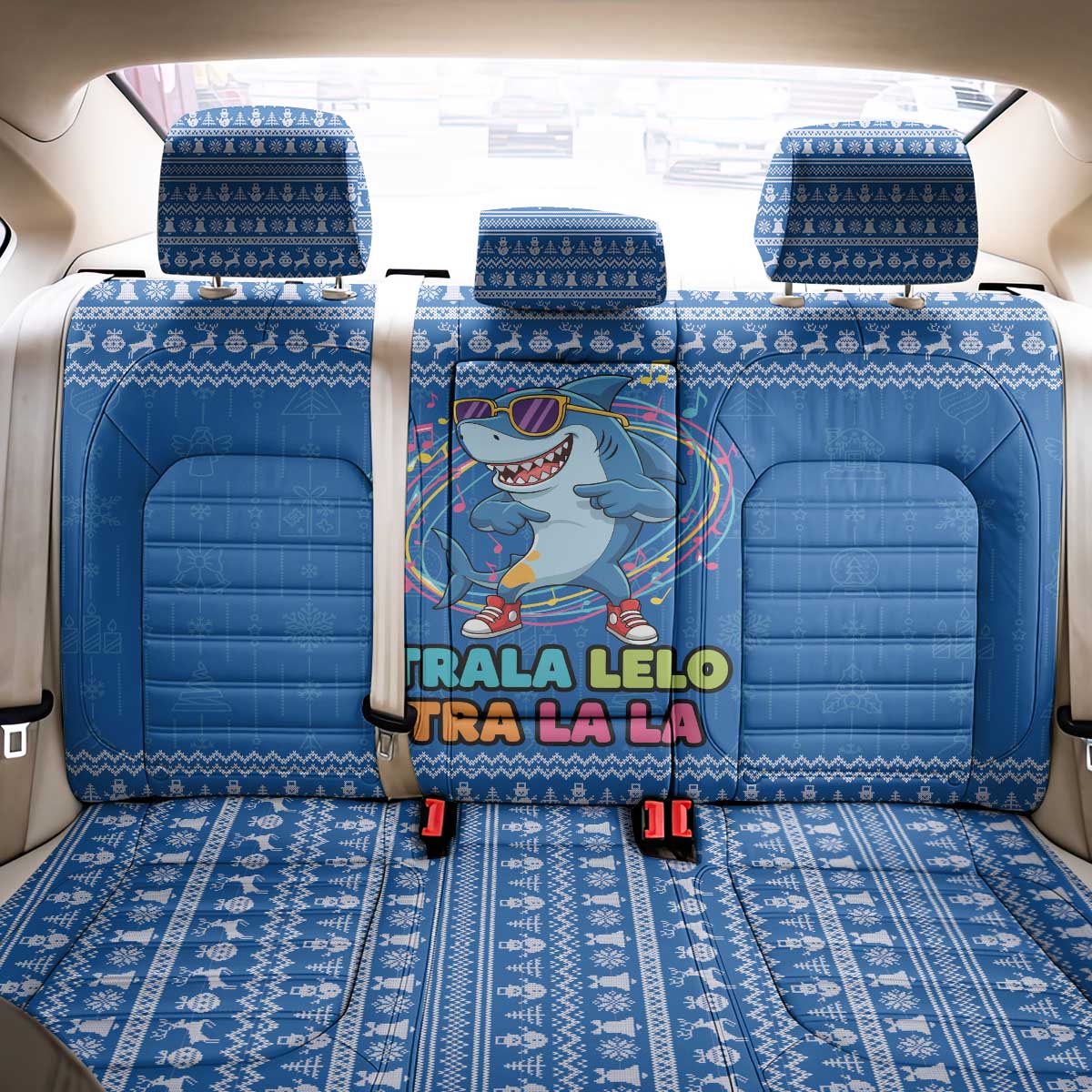 Brainrot Tralalero Tralala Shark Back Car Seat Cover Christmas Funny - Wonder Print Shop