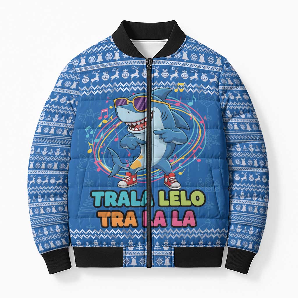 Brainrot Tralalero Tralala Shark Bomber Puffer Jacket Christmas Funny - Wonder Print Shop