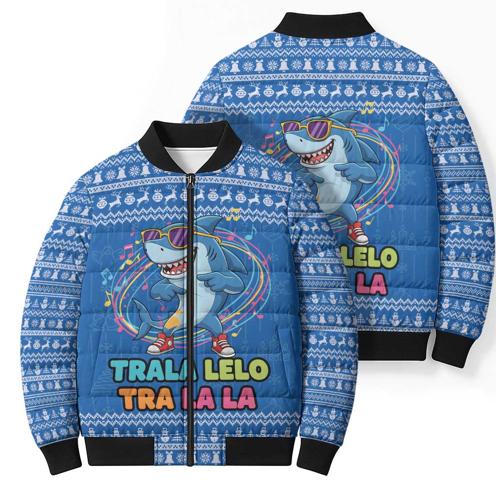 Brainrot Tralalero Tralala Shark Bomber Puffer Jacket Christmas Funny - Wonder Print Shop