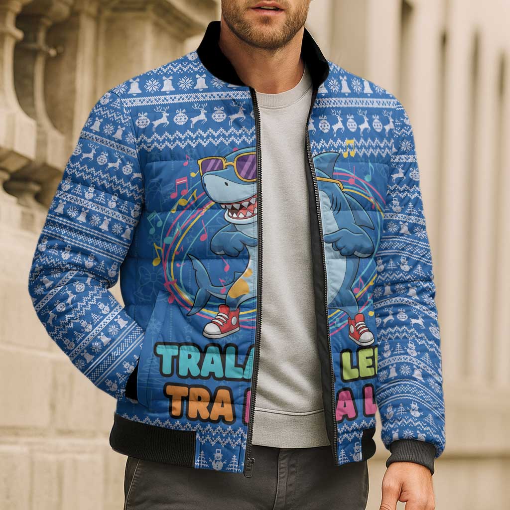 Brainrot Tralalero Tralala Shark Bomber Puffer Jacket Christmas Funny - Wonder Print Shop