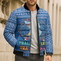 Brainrot Tralalero Tralala Shark Bomber Puffer Jacket Christmas Funny - Wonder Print Shop