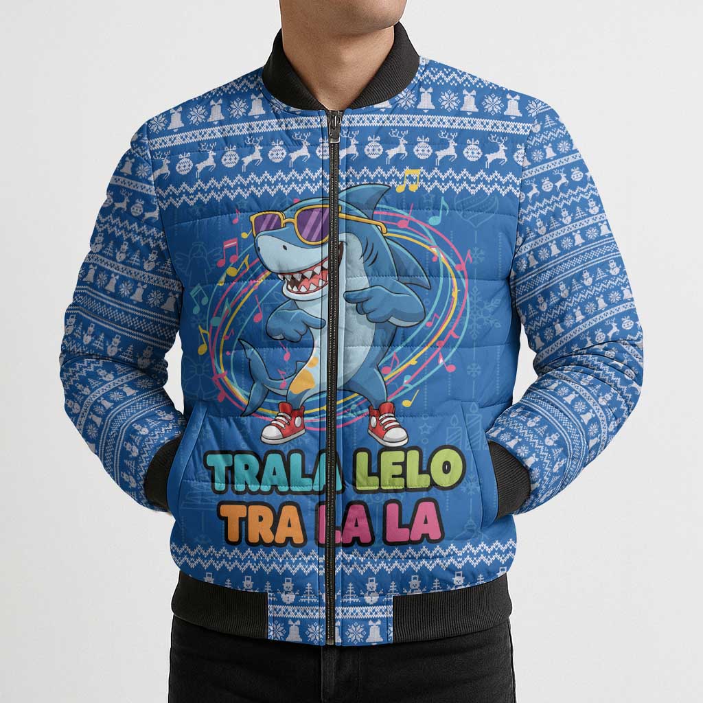 Brainrot Tralalero Tralala Shark Bomber Puffer Jacket Christmas Funny - Wonder Print Shop