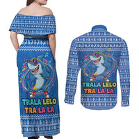 Brainrot Tralalero Tralala Shark Couples Matching Off Shoulder Maxi Dress and Long Sleeve Button Shirt Christmas Funny - Wonder Print Shop