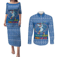 Brainrot Tralalero Tralala Shark Couples Matching Puletasi and Long Sleeve Button Shirt Christmas Funny - Wonder Print Shop