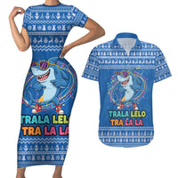 Brainrot Tralalero Tralala Shark Couples Matching Short Sleeve Bodycon Dress and Hawaiian Shirt Christmas Funny - Wonder Print Shop