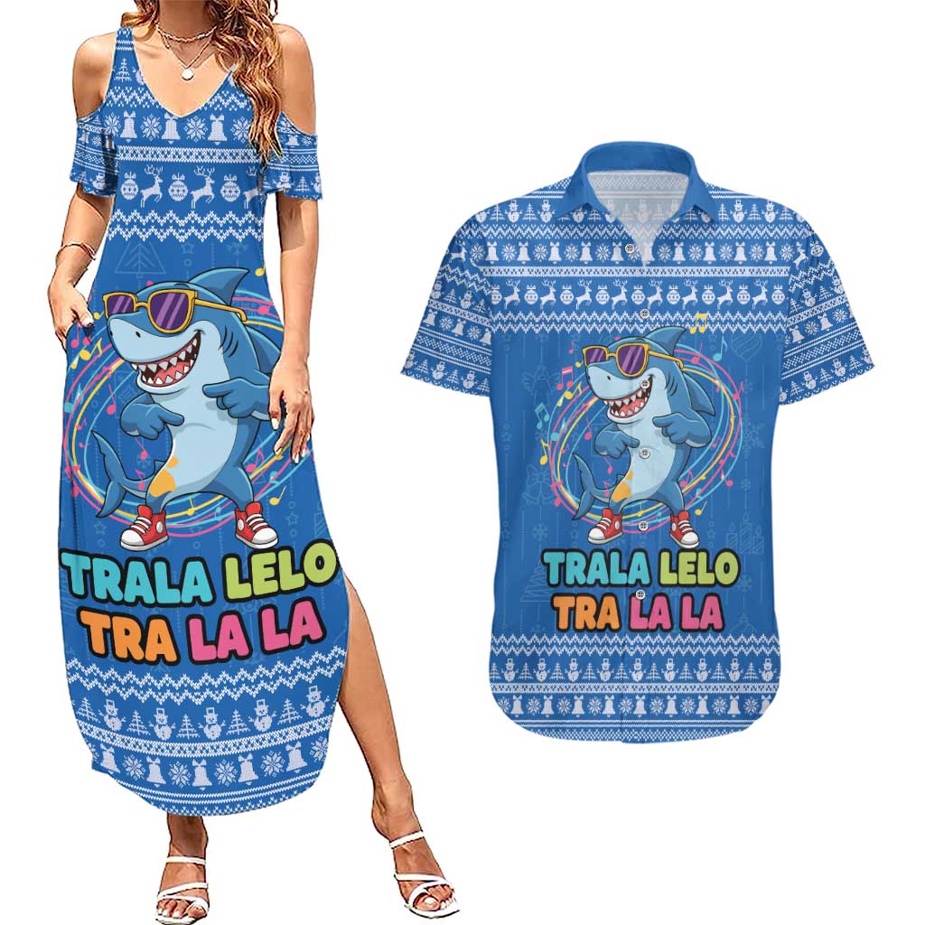 Brainrot Tralalero Tralala Shark Couples Matching Summer Maxi Dress and Hawaiian Shirt Christmas Funny - Wonder Print Shop