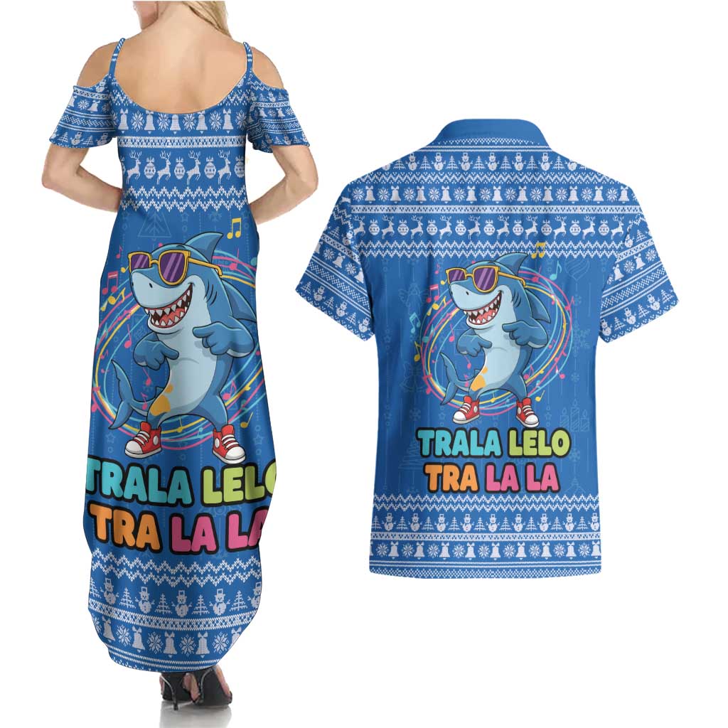 Brainrot Tralalero Tralala Shark Couples Matching Summer Maxi Dress and Hawaiian Shirt Christmas Funny - Wonder Print Shop