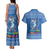 Brainrot Tralalero Tralala Shark Couples Matching Tank Maxi Dress and Hawaiian Shirt Christmas Funny - Wonder Print Shop