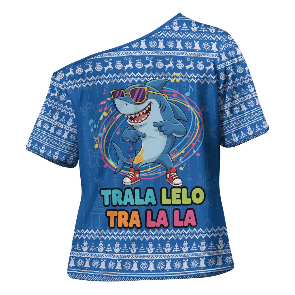 Brainrot Tralalero Tralala Shark Cross Shoulder Shirt Christmas Funny - Wonder Print Shop
