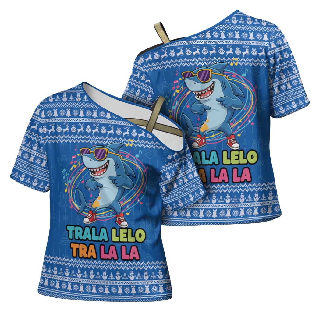 Brainrot Tralalero Tralala Shark Cross Shoulder Shirt Christmas Funny - Wonder Print Shop