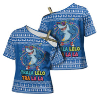 Brainrot Tralalero Tralala Shark Cross Shoulder Shirt Christmas Funny - Wonder Print Shop