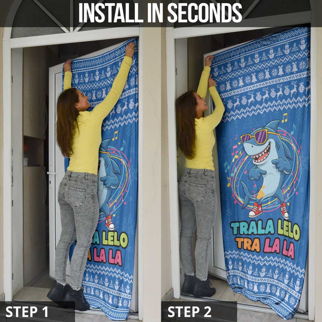 Brainrot Tralalero Tralala Shark Door Cover Christmas Funny - Wonder Print Shop