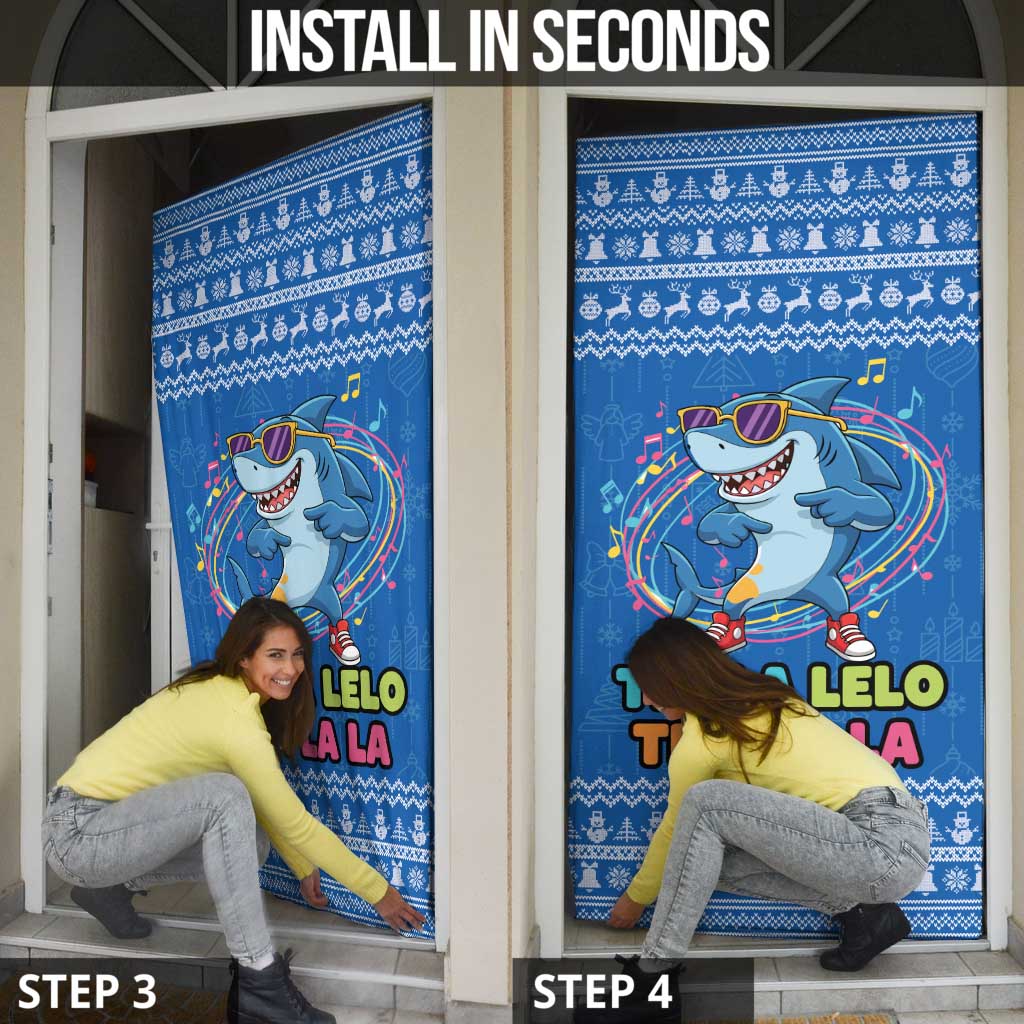 Brainrot Tralalero Tralala Shark Door Cover Christmas Funny - Wonder Print Shop