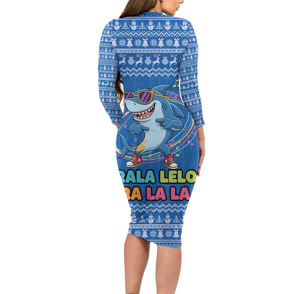 Brainrot Tralalero Tralala Shark Family Matching Long Sleeve Bodycon Dress and Hawaiian Shirt Christmas Funny - Wonder Print Shop