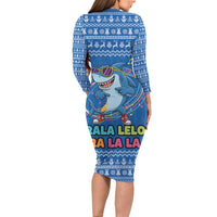 Brainrot Tralalero Tralala Shark Family Matching Long Sleeve Bodycon Dress and Hawaiian Shirt Christmas Funny - Wonder Print Shop