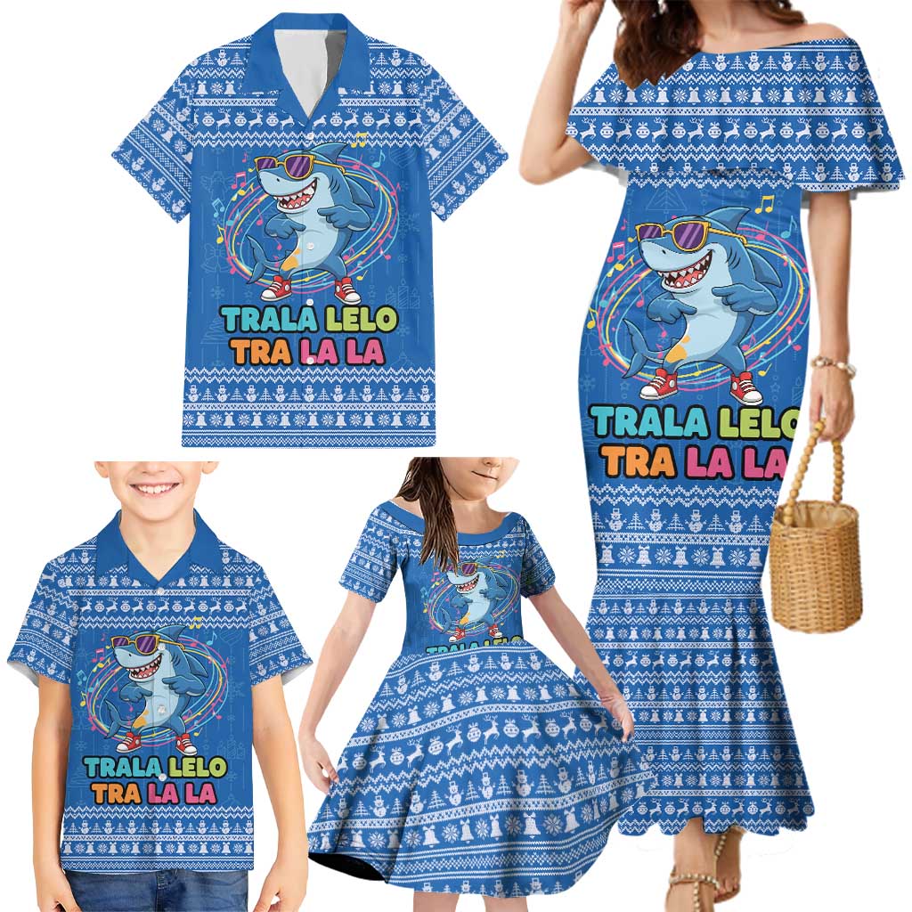Brainrot Tralalero Tralala Shark Family Matching Mermaid Dress and Hawaiian Shirt Christmas Funny - Wonder Print Shop