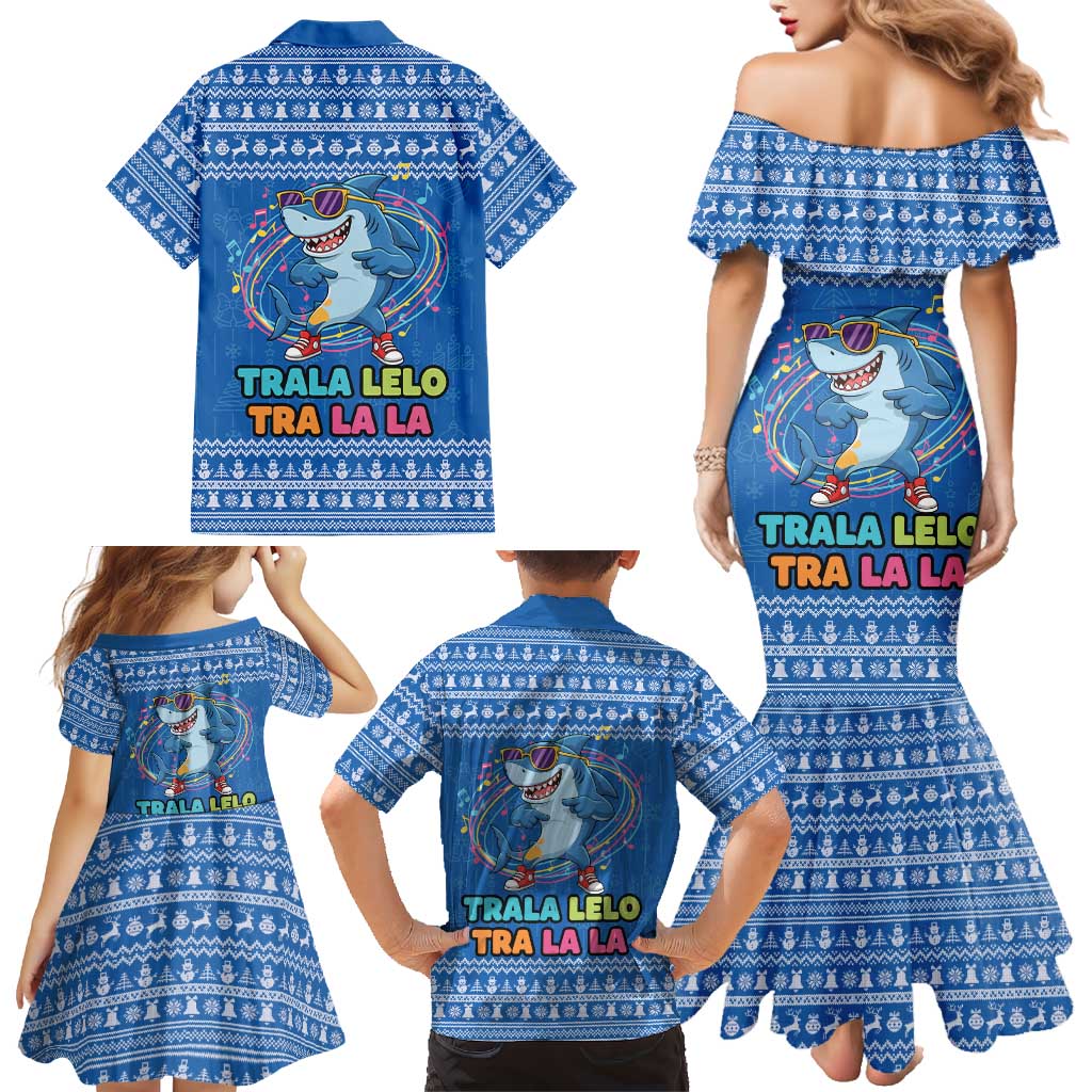 Brainrot Tralalero Tralala Shark Family Matching Mermaid Dress and Hawaiian Shirt Christmas Funny - Wonder Print Shop