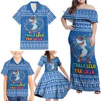 Brainrot Tralalero Tralala Shark Family Matching Off Shoulder Maxi Dress and Hawaiian Shirt Christmas Funny - Wonder Print Shop