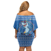 Brainrot Tralalero Tralala Shark Family Matching Off Shoulder Short Dress and Hawaiian Shirt Christmas Funny - Wonder Print Shop