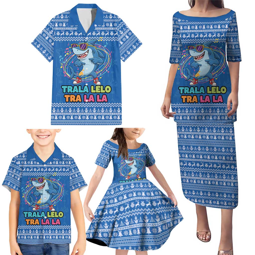 Brainrot Tralalero Tralala Shark Family Matching Puletasi and Hawaiian Shirt Christmas Funny - Wonder Print Shop