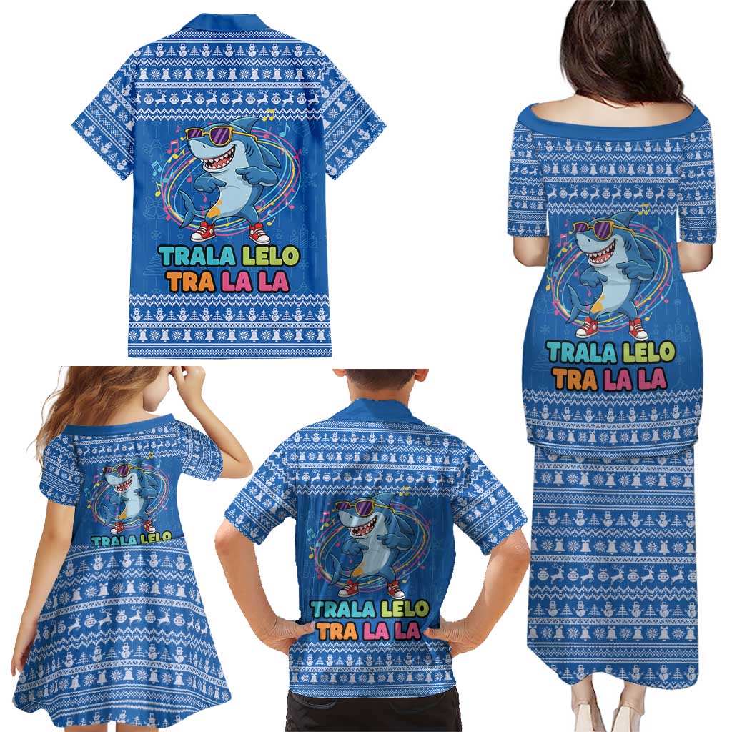 Brainrot Tralalero Tralala Shark Family Matching Puletasi and Hawaiian Shirt Christmas Funny - Wonder Print Shop