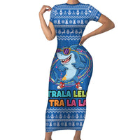 Brainrot Tralalero Tralala Shark Family Matching Short Sleeve Bodycon Dress and Hawaiian Shirt Christmas Funny - Wonder Print Shop