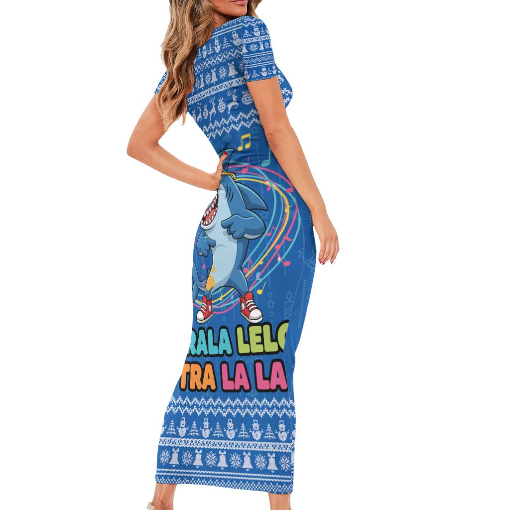 Brainrot Tralalero Tralala Shark Family Matching Short Sleeve Bodycon Dress and Hawaiian Shirt Christmas Funny - Wonder Print Shop