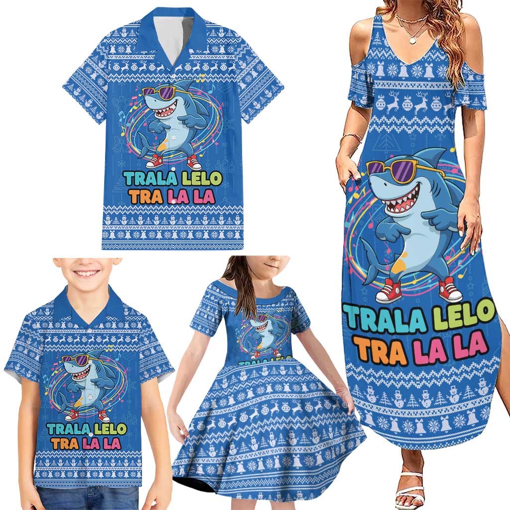 Brainrot Tralalero Tralala Shark Family Matching Summer Maxi Dress and Hawaiian Shirt Christmas Funny - Wonder Print Shop