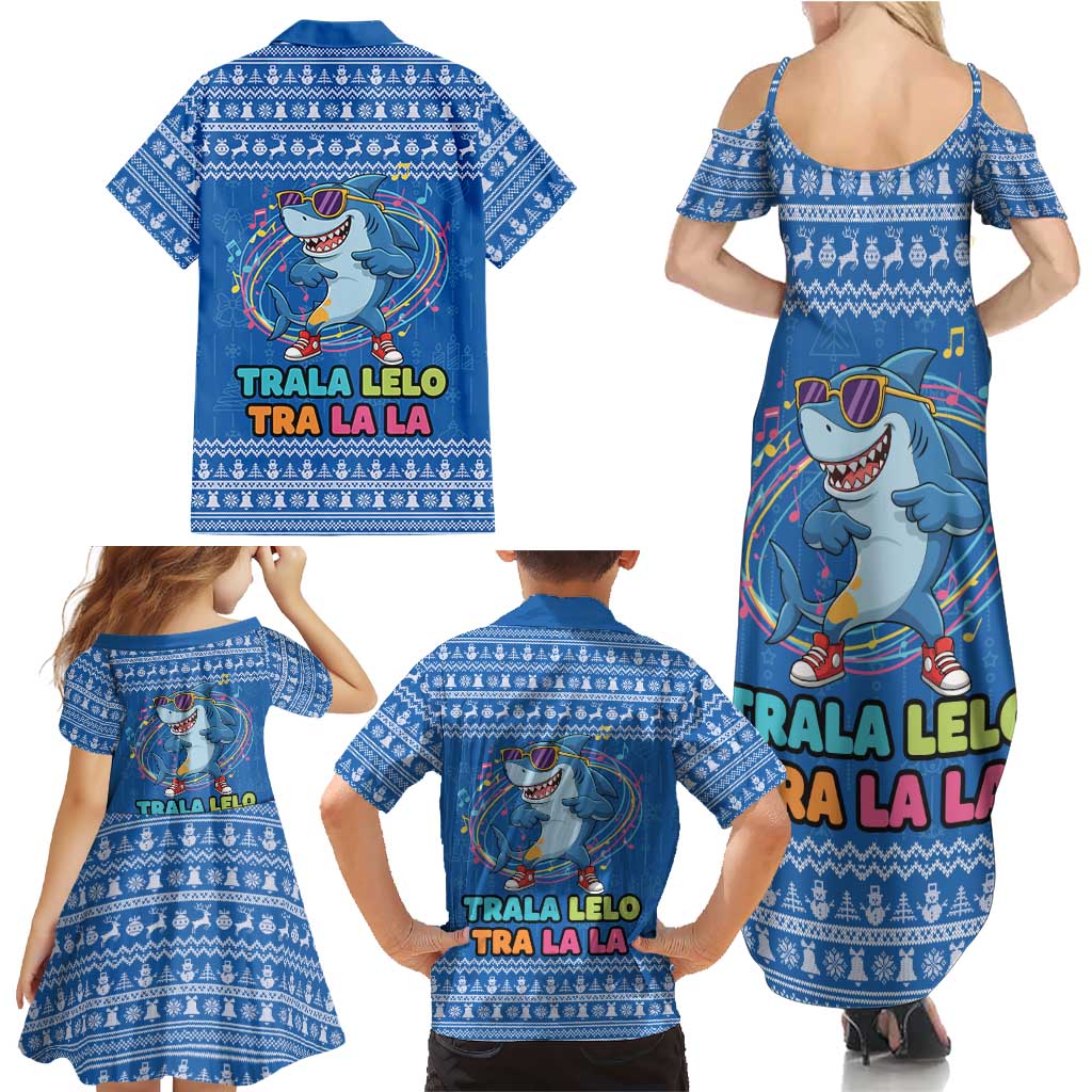 Brainrot Tralalero Tralala Shark Family Matching Summer Maxi Dress and Hawaiian Shirt Christmas Funny - Wonder Print Shop