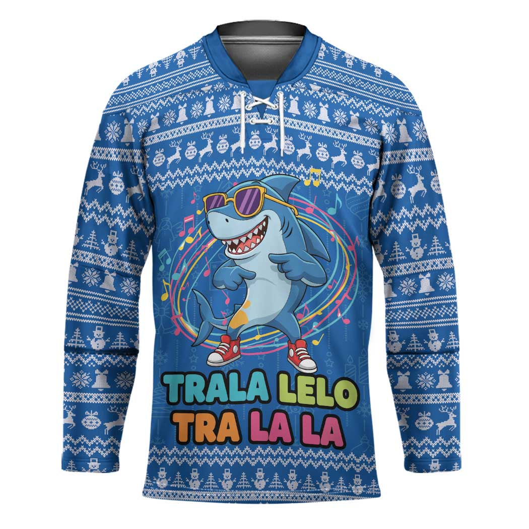 Brainrot Tralalero Tralala Shark Hockey Jersey Christmas Funny - Wonder Print Shop
