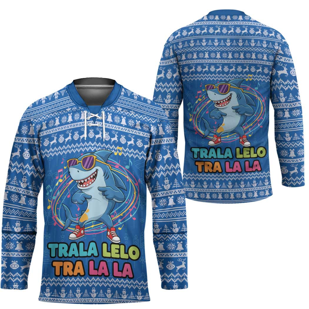 Brainrot Tralalero Tralala Shark Hockey Jersey Christmas Funny - Wonder Print Shop