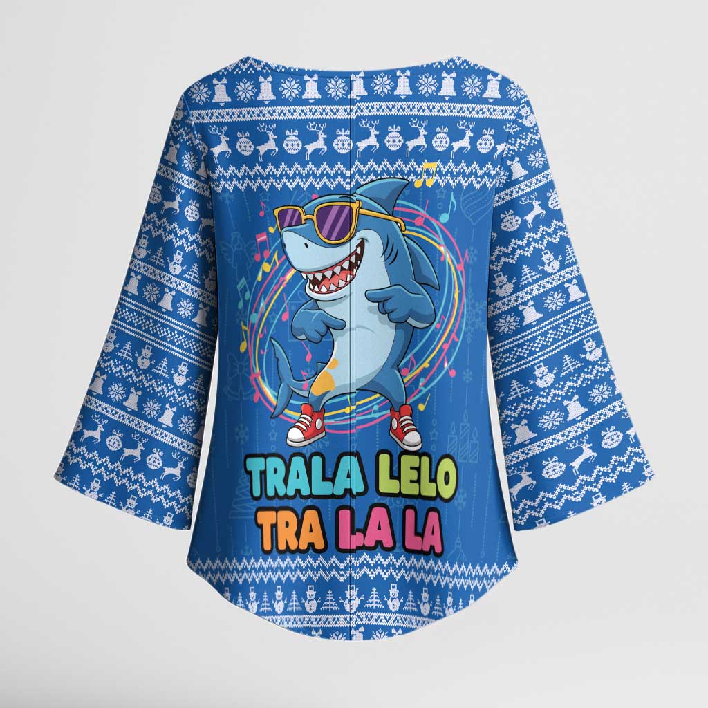 Brainrot Tralalero Tralala Shark Kimono Sleeve Blouse Christmas Funny - Wonder Print Shop