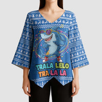 Brainrot Tralalero Tralala Shark Kimono Sleeve Blouse Christmas Funny - Wonder Print Shop