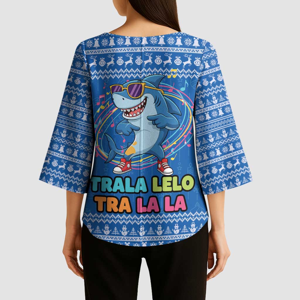 Brainrot Tralalero Tralala Shark Kimono Sleeve Blouse Christmas Funny - Wonder Print Shop