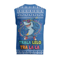 Brainrot Tralalero Tralala Shark Christmas Knitted V-Neck Vest Christmas Funny - Wonder Print Shop