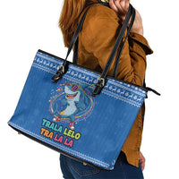 Brainrot Tralalero Tralala Shark Leather Tote Bag Christmas Funny - Wonder Print Shop