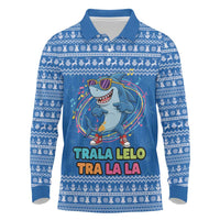 Brainrot Tralalero Tralala Shark Long Sleeve Polo Shirt Christmas Funny - Wonder Print Shop