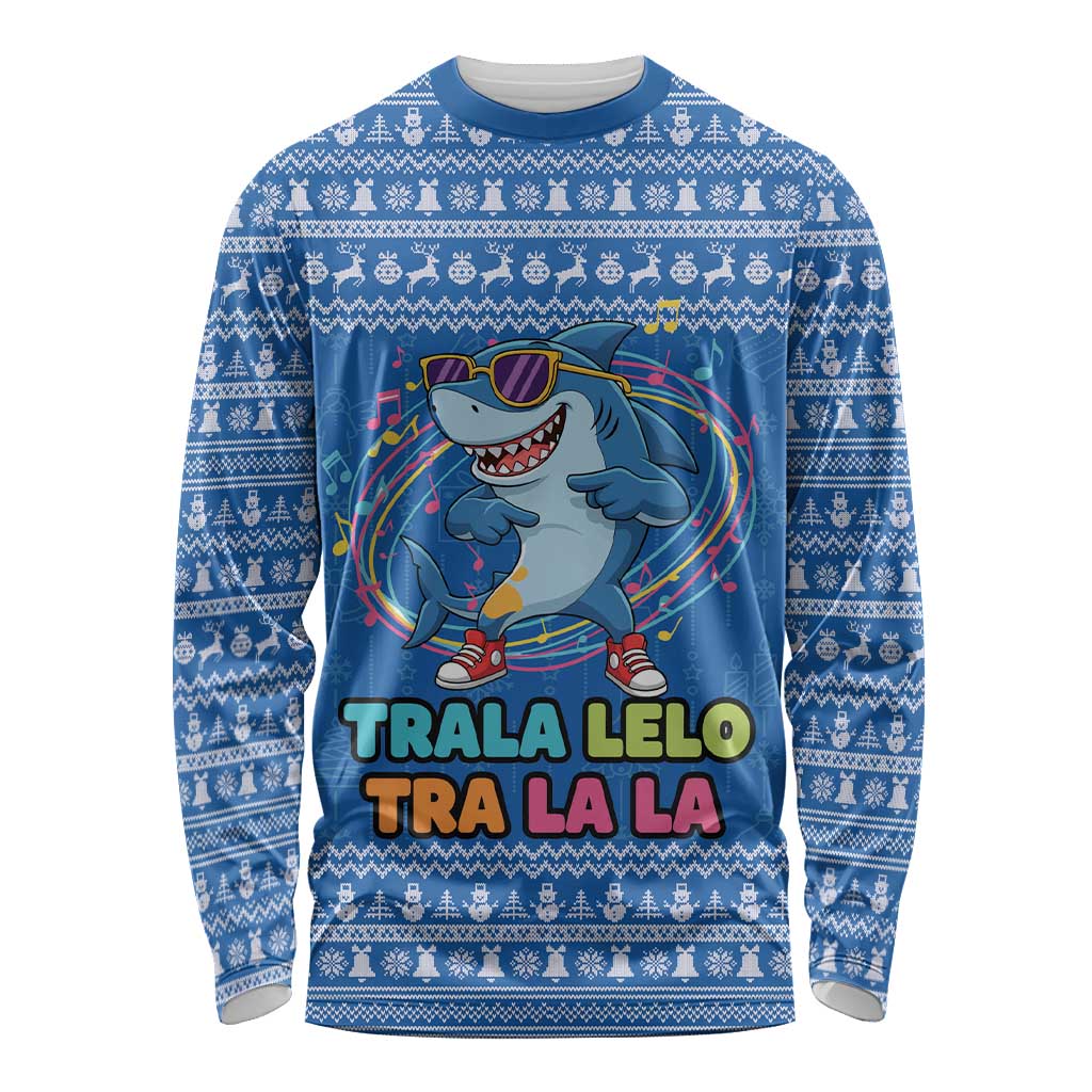 Brainrot Tralalero Tralala Shark Long Sleeve Shirt Christmas Funny - Wonder Print Shop