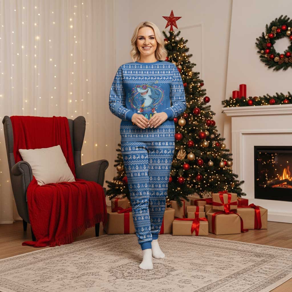 Brainrot Tralalero Tralala Shark Christmas Pajama Set Christmas Funny - Wonder Print Shop