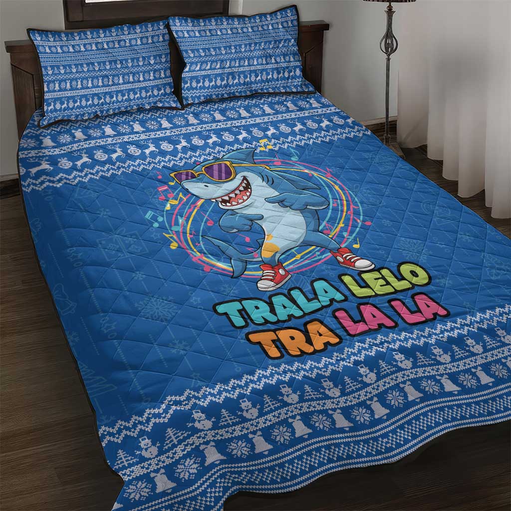 Brainrot Tralalero Tralala Shark Quilt Bed Set Christmas Funny - Wonder Print Shop
