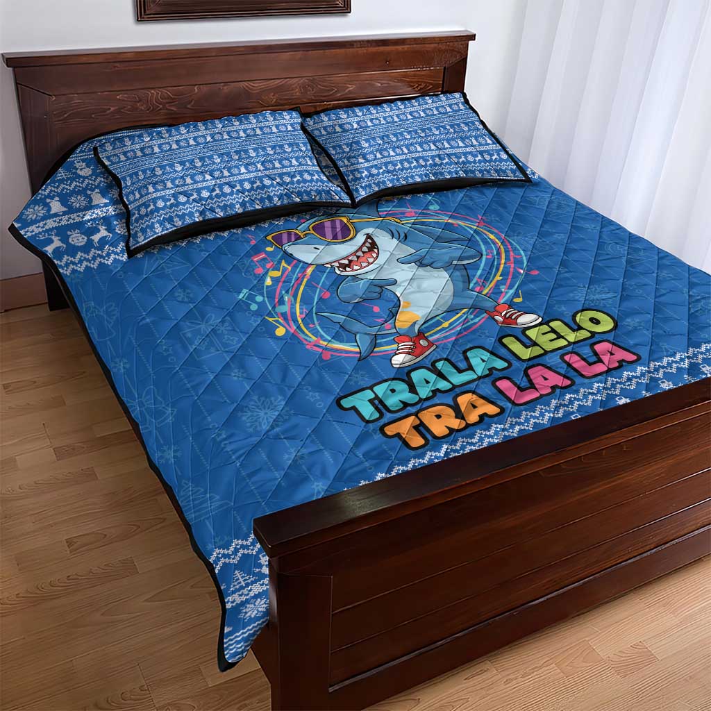 Brainrot Tralalero Tralala Shark Quilt Bed Set Christmas Funny - Wonder Print Shop